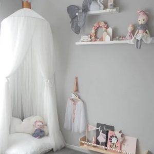Ciel de lit en tulle blanc