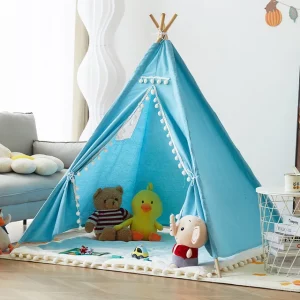 Tipi bleu dans un salon