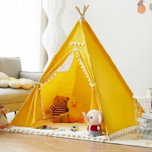 Tipi jaune dans un salon